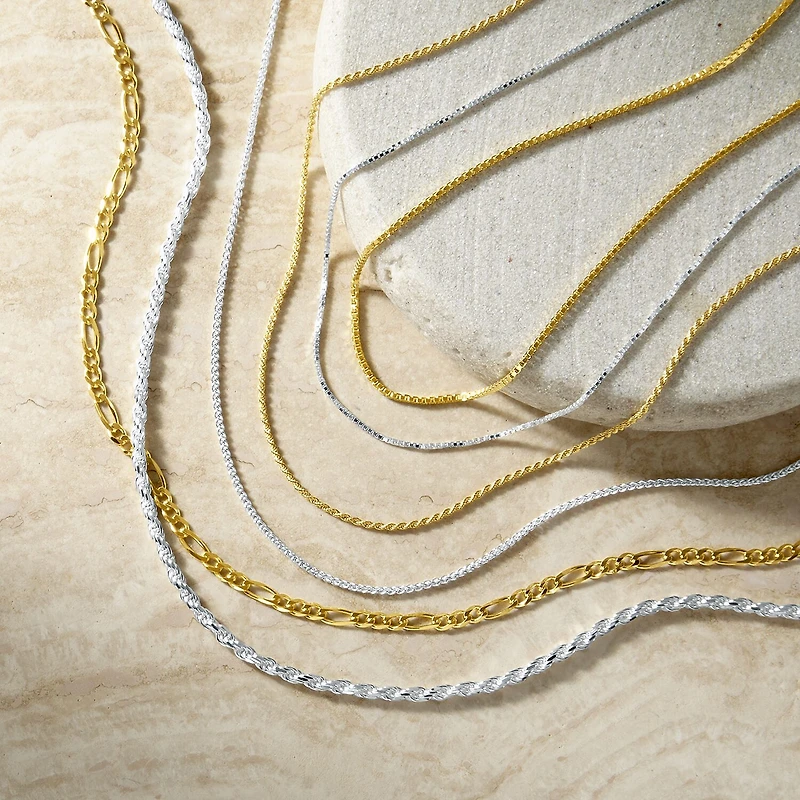 Made in Italy Womens Sterling Silver 20 Inch Box Chain Necklace