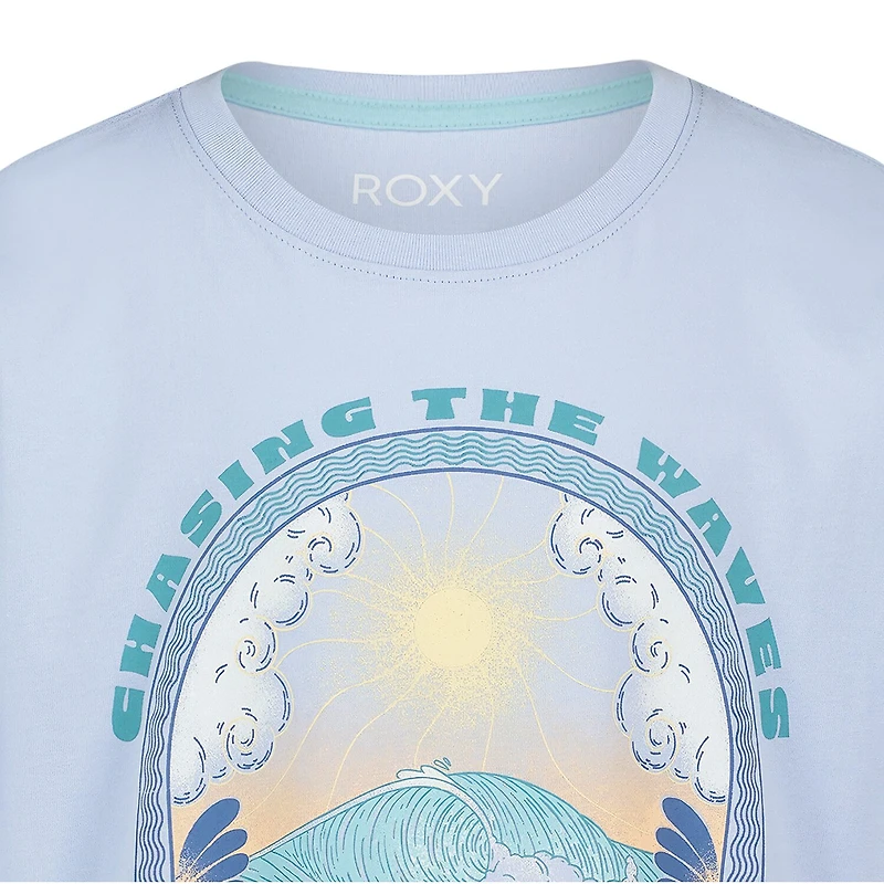 Roxy Big Kid Girls Crew Neck Short Sleeve Oversized Graphic T-Shirt