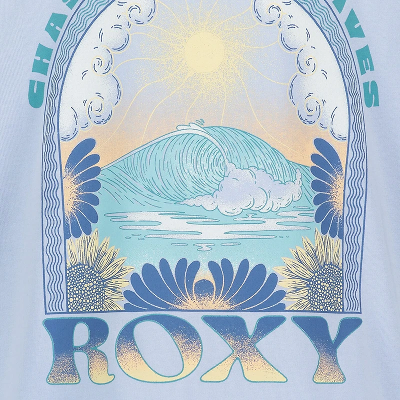 Roxy Big Kid Girls Crew Neck Short Sleeve Oversized Graphic T-Shirt