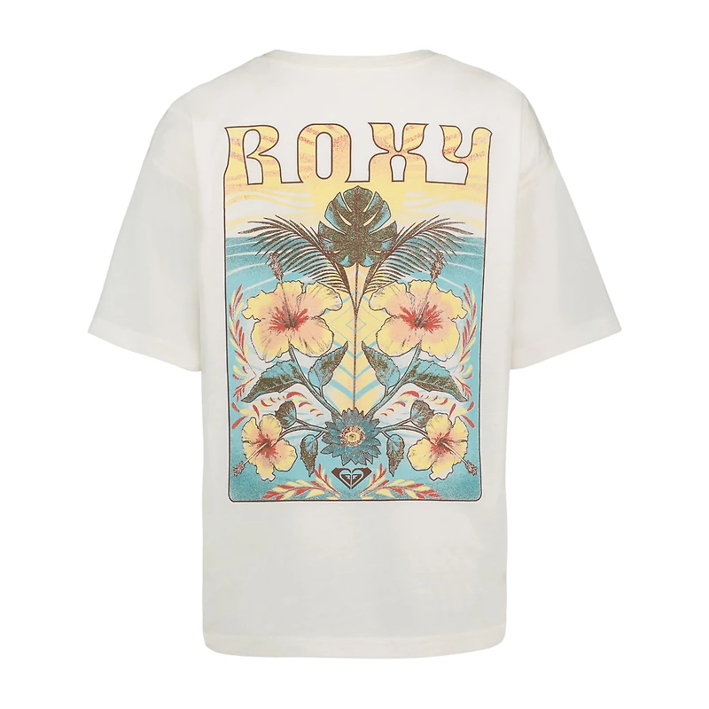 Roxy Big Kid Girls Crew Neck Short Sleeve Oversized Graphic T-Shirt