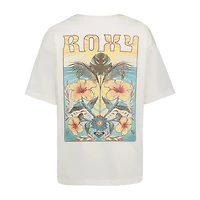 Roxy Big Kid Girls Crew Neck Short Sleeve Oversized Graphic T-Shirt