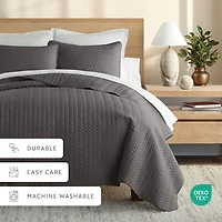 Casual Comfort Premium Ultra Soft Herringbone Pattern Quilted Coverlet Set