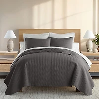 Casual Comfort Premium Ultra Soft Herringbone Pattern Quilted Coverlet Set