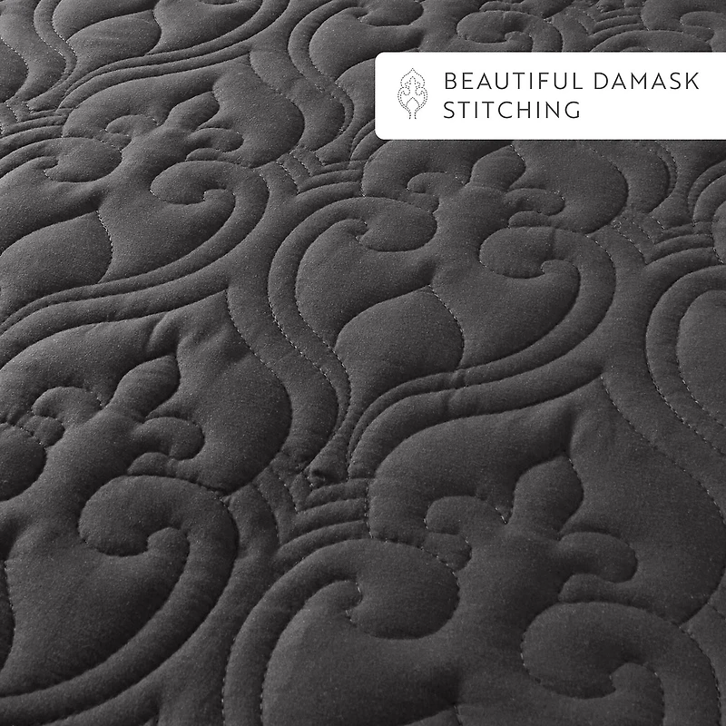 Casual Comfort Premium Ultra Soft Damask Pattern Quilted Coverlet Set