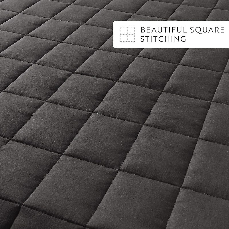 Casual Comfort Premium Ultra Soft Square Pattern Quilted Coverlet Set