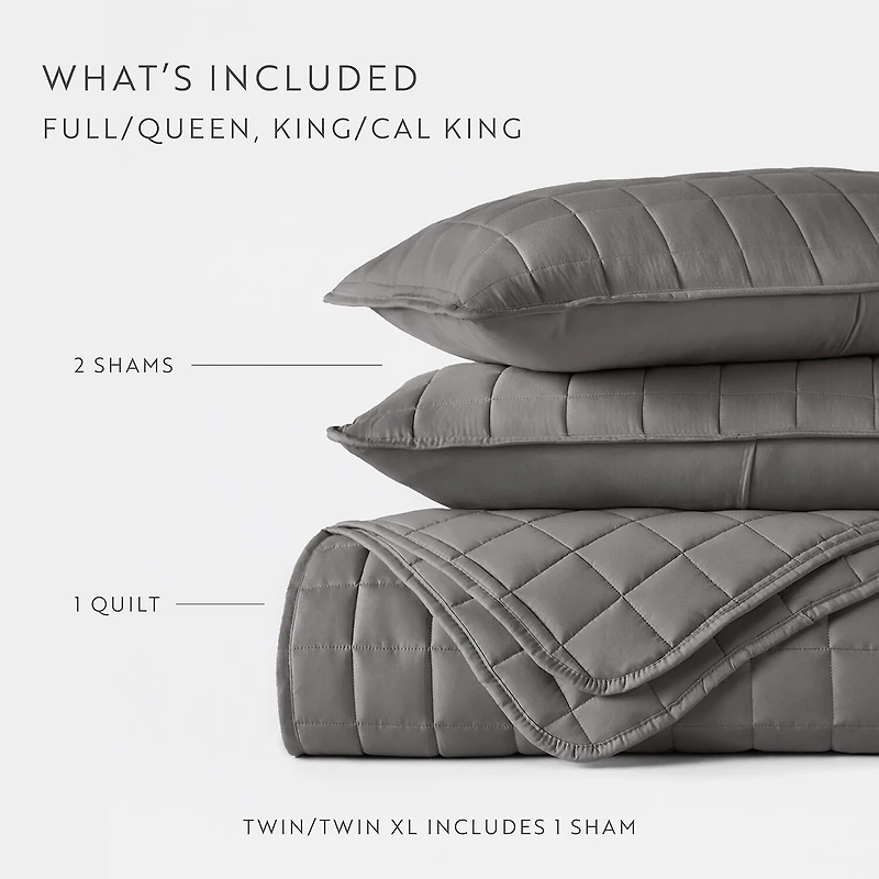 Casual Comfort Premium Ultra Soft Square Pattern Quilted Coverlet Set