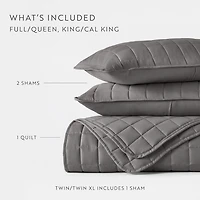Casual Comfort Premium Ultra Soft Square Pattern Quilted Coverlet Set