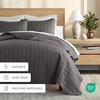 Casual Comfort Premium Ultra Soft Square Pattern Quilted Coverlet Set