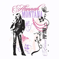 Hannah Montana Boyfriend Tee Womens Juniors Crew Neck Short Sleeve Loose Fit Graphic T-Shirt