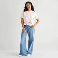 Kirby Boyfriend Tee Womens Juniors Crew Neck Short Sleeve Loose Fit Graphic T-Shirt