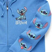 Stitch Cosplay Full Zip Womens Juniors Long Sleeve Embroidered Zipper Hoodie