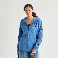 Stitch Cosplay Full Zip Womens Juniors Long Sleeve Embroidered Zipper Hoodie