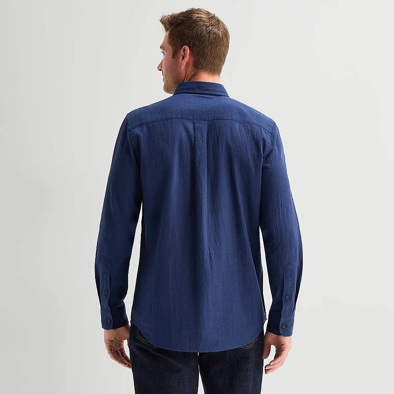 St. John's Bay Mens Long Sleeve Classic Fit Button-Down Shirt