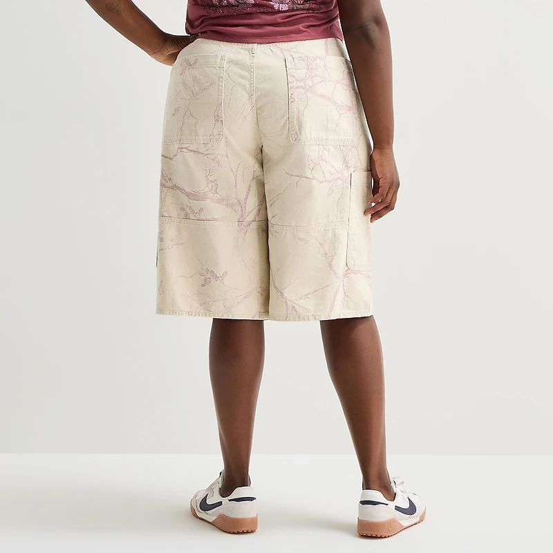 Arizona Womens 15" Low Rise Juniors Plus Denim Short