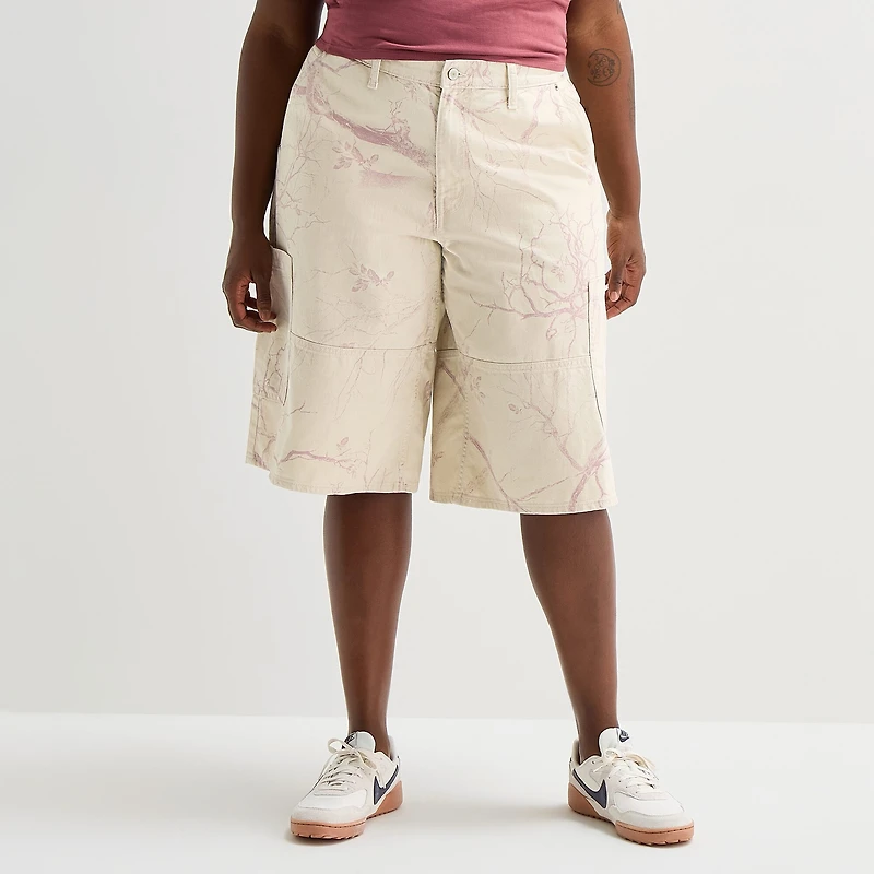 Arizona Womens 15" Low Rise Juniors Plus Denim Short