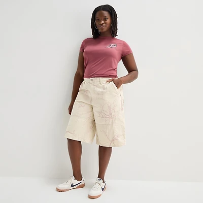 Arizona Womens 15" Low Rise Juniors Plus Denim Short