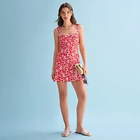 belle vie Womens Sweetheart Neck Sleeveless Shift Dress