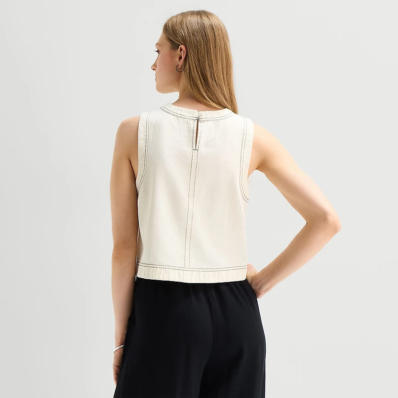 a.n.a Womens Crew Neck Sleeveless Shell