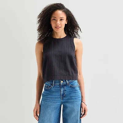 a.n.a Womens Crew Neck Sleeveless Shell