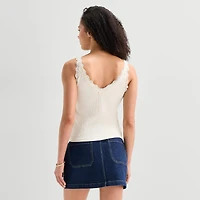 a.n.a Lace Trim Womens V Neck Sleeveless Tank Top