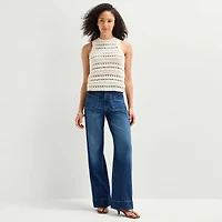 a.n.a Womens Crew Neck Sleeveless Pullover Sweater