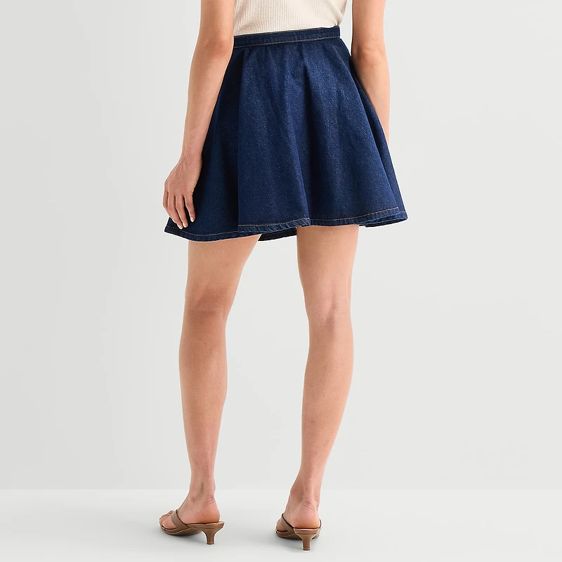 a.n.a Womens Mid Rise Denim Skirt