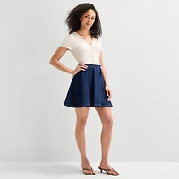 a.n.a Womens Mid Rise Denim Skirt