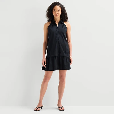 a.n.a Womens Sleeveless Striped A-Line Dress