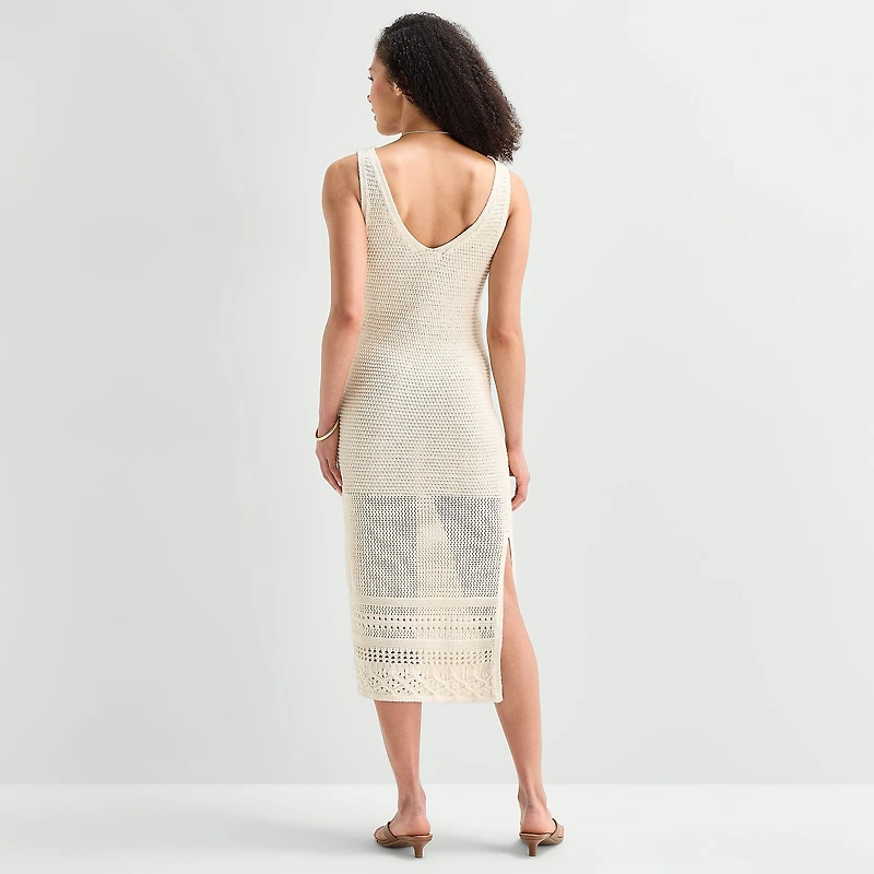 a.n.a Womens Midi V Neck Sleeveless Maxi Dress