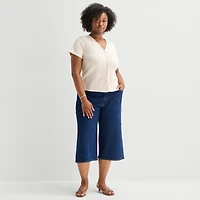 a.n.a Womens Plus Denim Culotte Jean