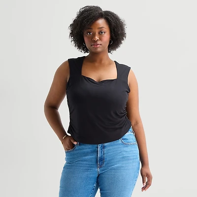 a.n.a Womens Plus Square Neck Sleeveless Tank Top