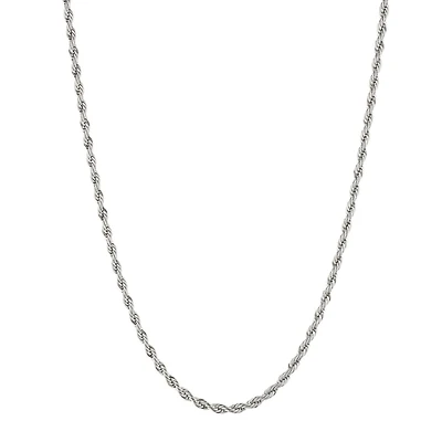 Mens 4mm Stainless Steel Rope Chain