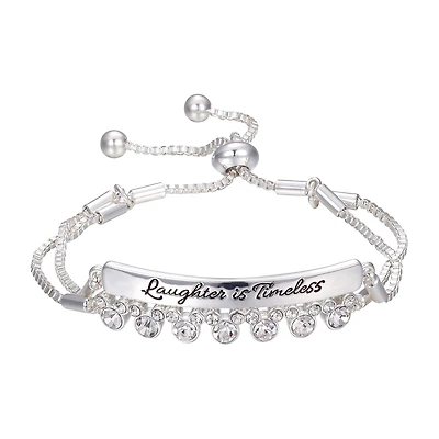 Disney Classics Womens Crystal Mickey Mouse Bolo Bracelet