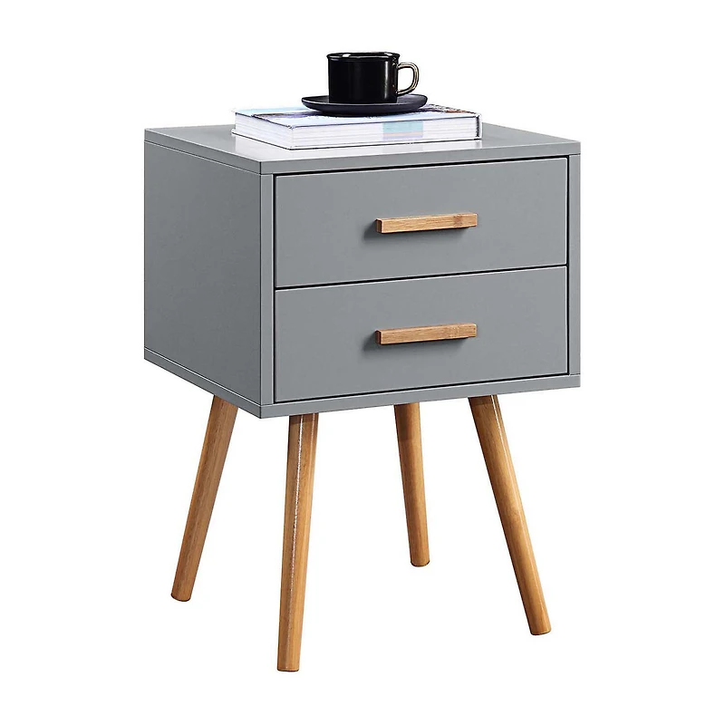 Convenience Concepts Oslo Living Room Collection Storage 2-Drawer End Table