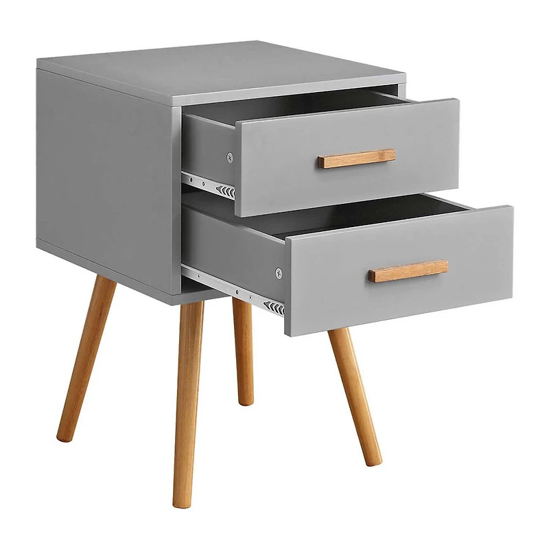 Convenience Concepts Oslo Living Room Collection Storage 2-Drawer End Table