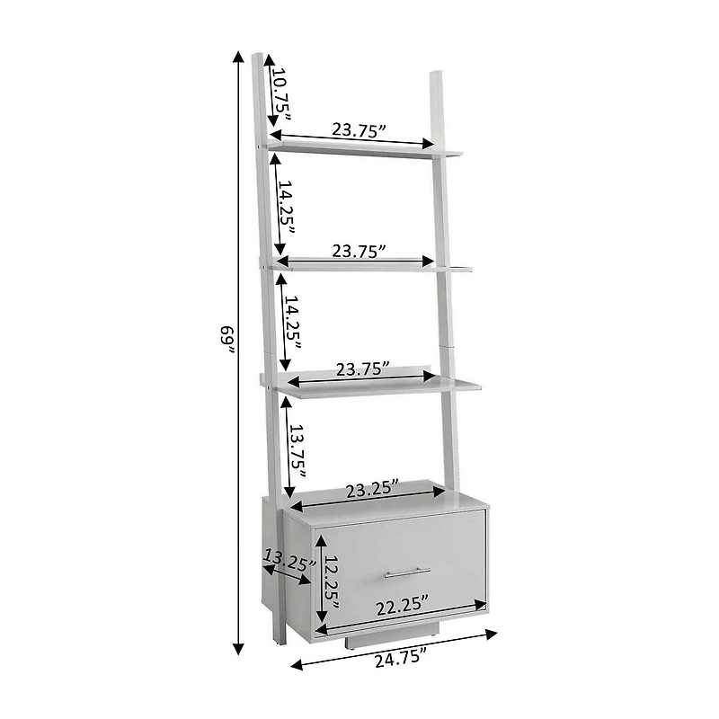 Convenience Concepts American Office And Library Collection 4-Shelf Bookcase