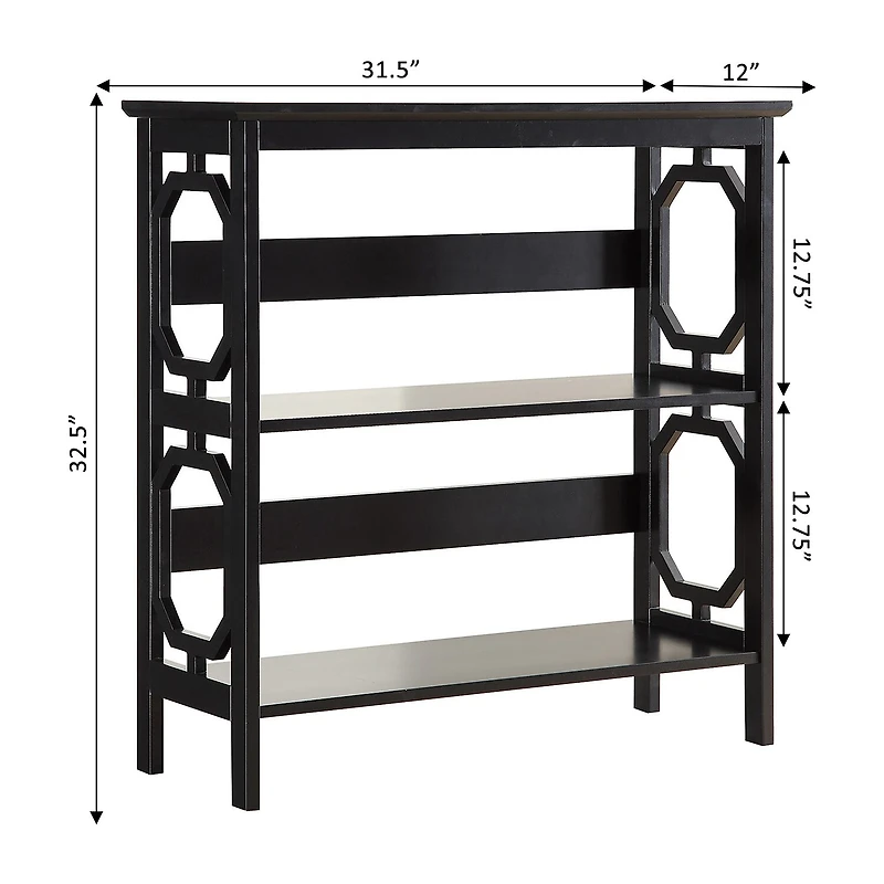 Convenience Concepts Omega Office + Library Collection 3-Shelf Bookcase