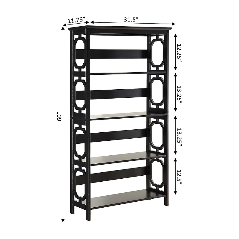 Convenience Concepts Omega Office + Library Collection 5-Shelf Bookcase