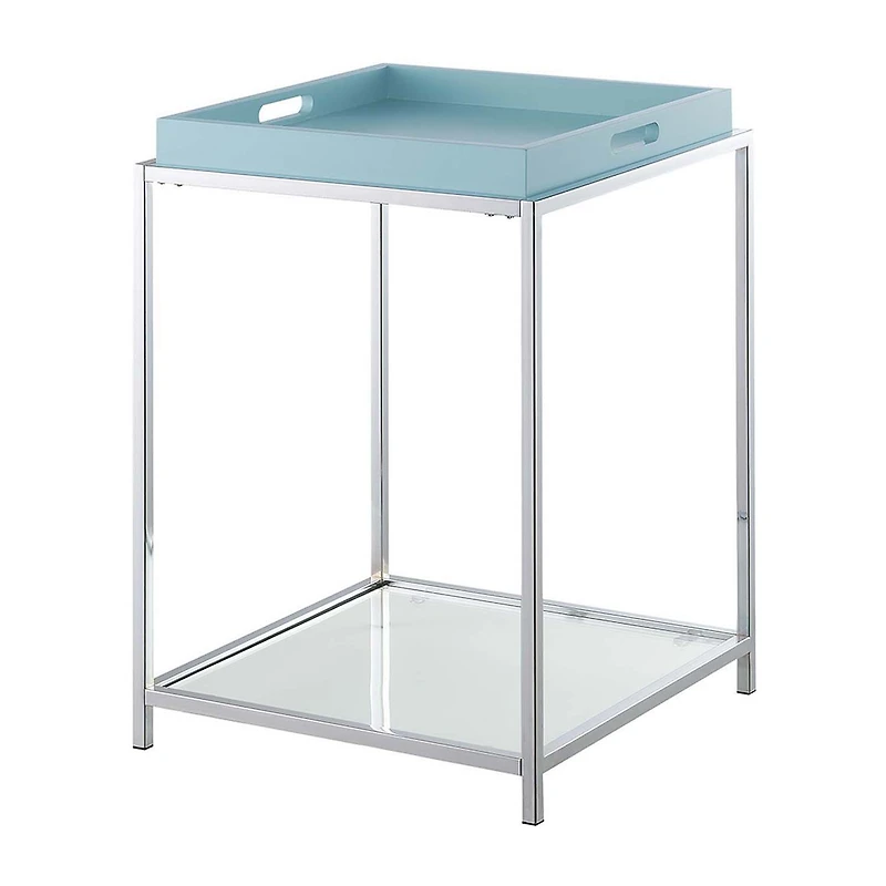 Convenience Concepts Palm Beach Living Room Collection Storage Glass Console Table