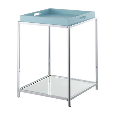 Convenience Concepts Palm Beach Living Room Collection Storage Glass Console Table