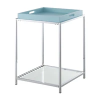 Convenience Concepts Palm Beach Living Room Collection Storage Glass Console Table