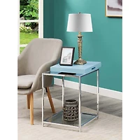 Convenience Concepts Palm Beach Living Room Collection Storage Glass Console Table