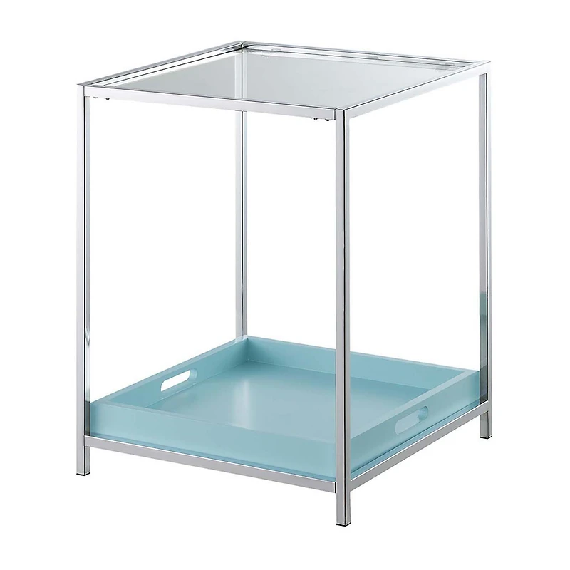 Convenience Concepts Palm Beach Living Room Collection Storage Glass Console Table