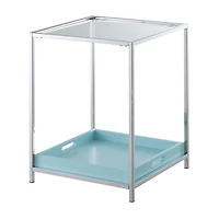 Convenience Concepts Palm Beach Living Room Collection Storage Glass Console Table