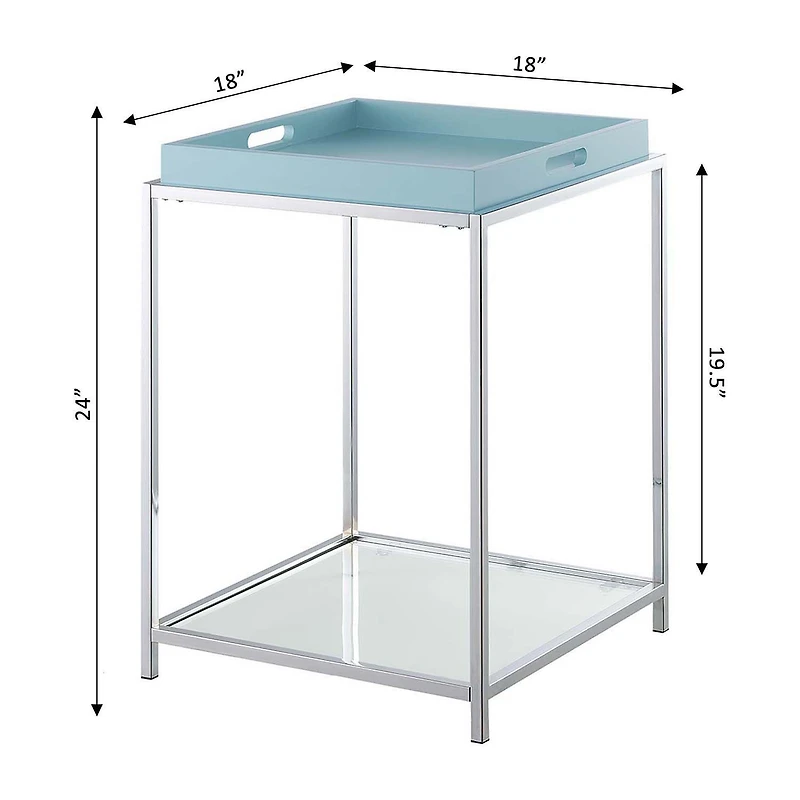 Convenience Concepts Palm Beach Living Room Collection Storage Glass Console Table