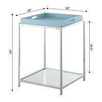Convenience Concepts Palm Beach Living Room Collection Storage Glass Console Table