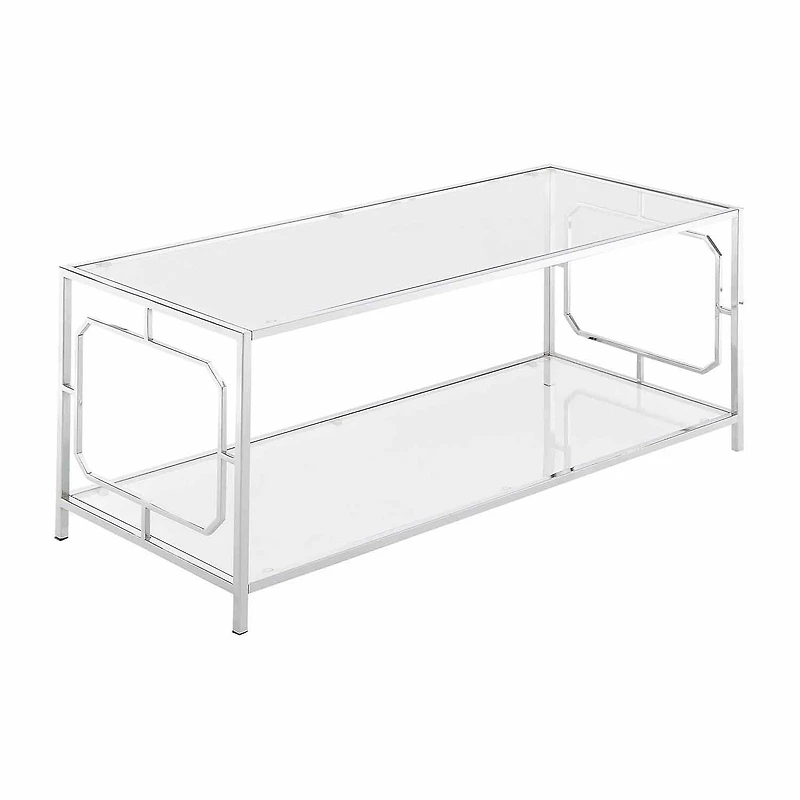 Convenience Concepts Omega Living Room Collection Glass Coffee Table