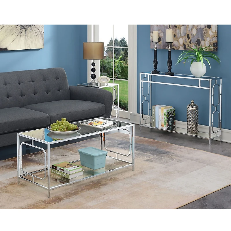 Convenience Concepts Omega Living Room Collection Glass Coffee Table