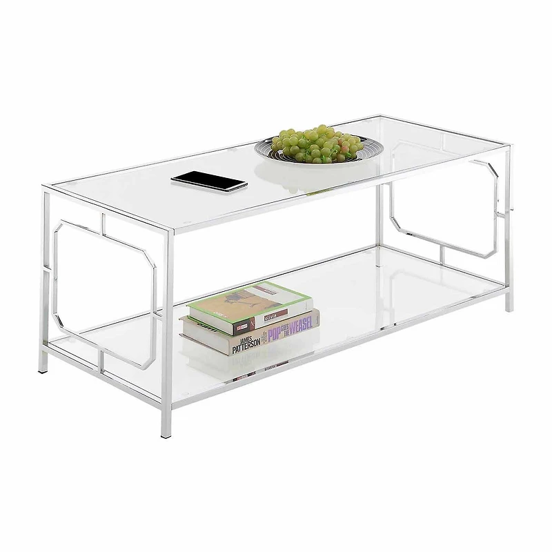 Convenience Concepts Omega Living Room Collection Glass Coffee Table