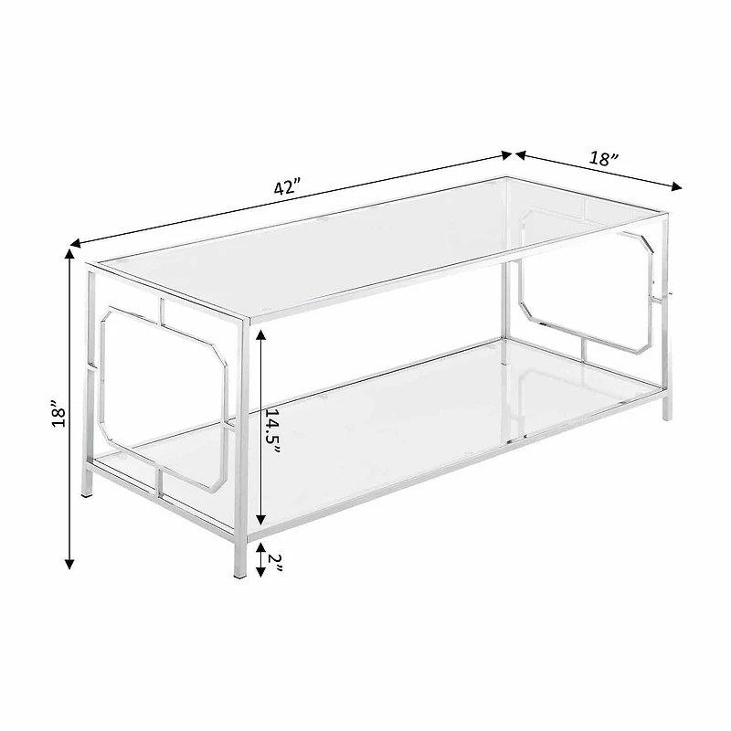 Convenience Concepts Omega Living Room Collection Glass Coffee Table
